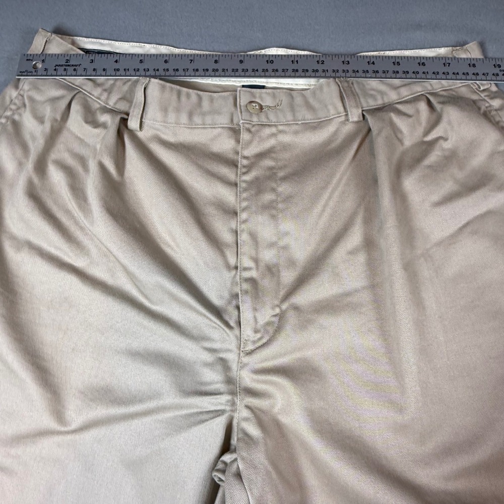 VTG Polo Ralph Lauren Mens Chino Pants Pleated 38x26 Tan Khaki 100% Cotton - Picture 7 of 8